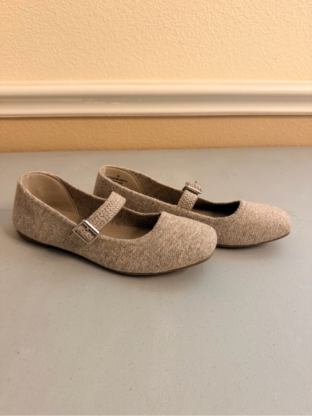 MIA Cream Tweed Slip-On Flats